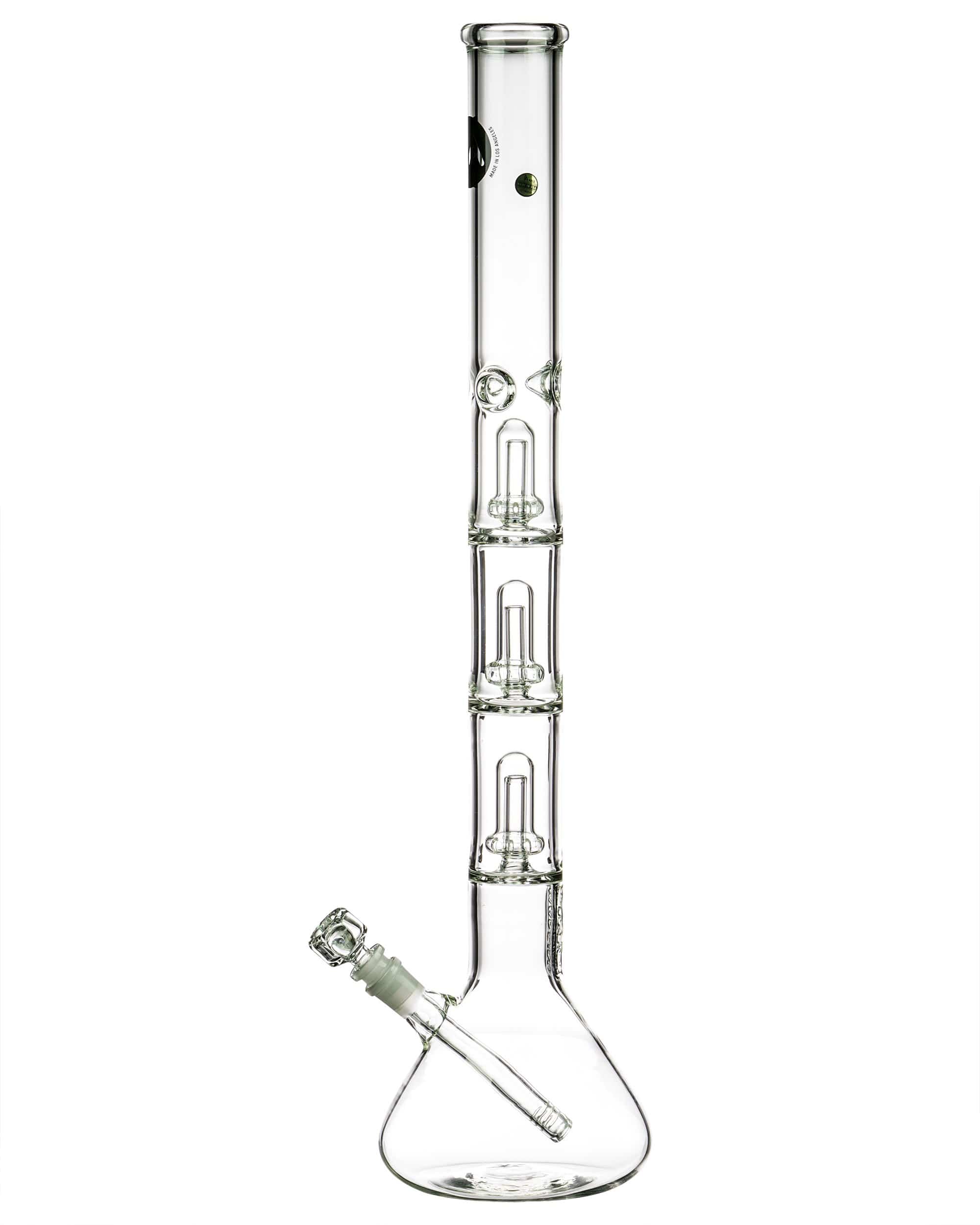 LA Pipes 26'' Clear Triple Showerhead Perc Beaker Bong