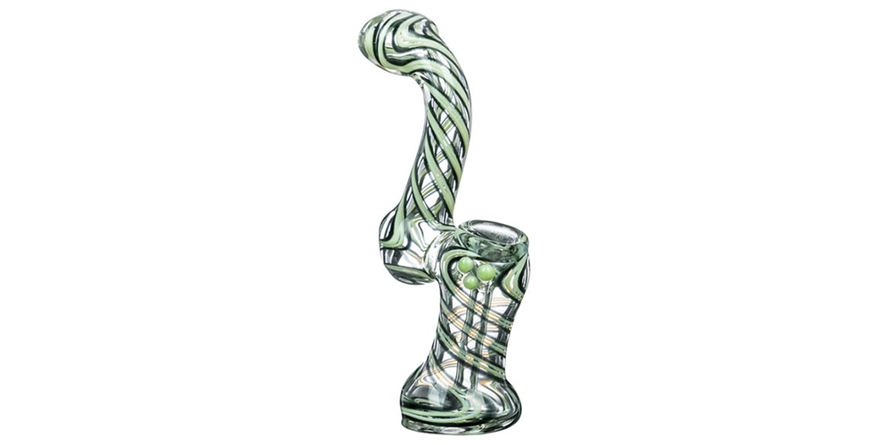 slyme accented spiral and marble bubbler